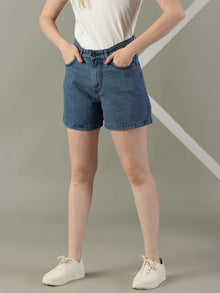 The All-Day High Waisted Denim shorts Mid wash