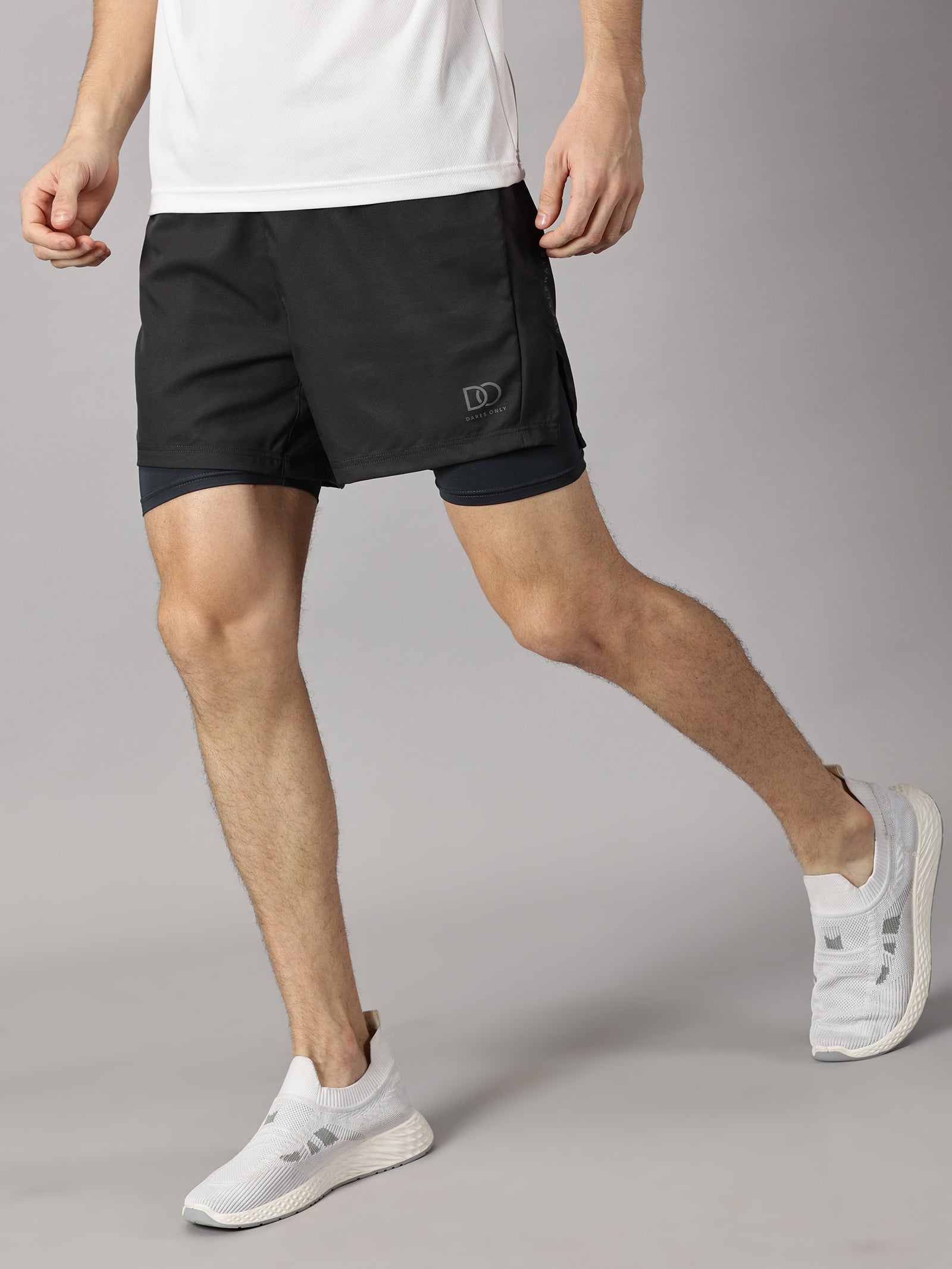 Dares Only Coal Hybrid Run Shorts