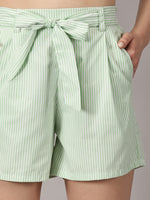 Load image into Gallery viewer, Coastal Charm Mint Green pinstriped shorts
