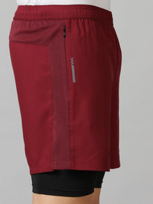 Dares Only Burgundy Hybrid Run Shorts