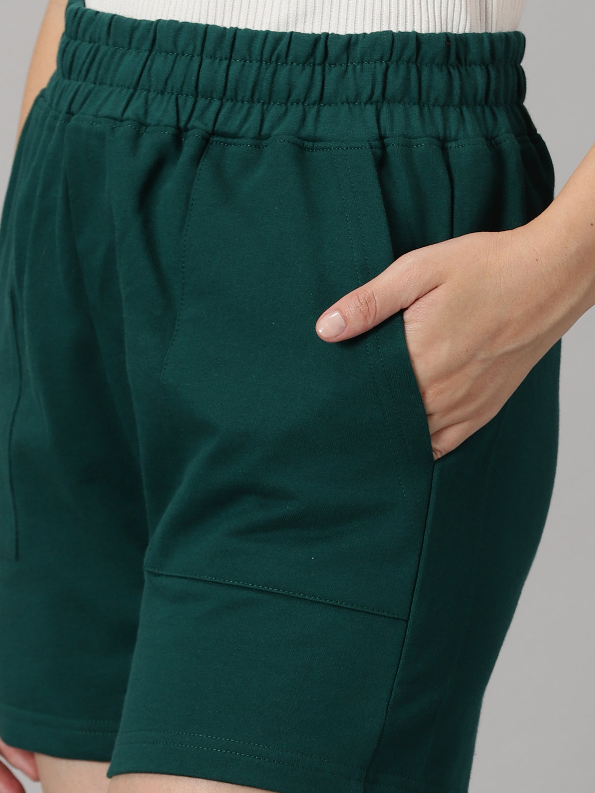 Forest Green Women's French Terry shorts