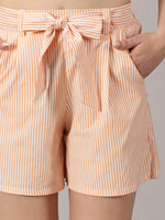 Load image into Gallery viewer, Coastal Charm Orange pinstripe shorts
