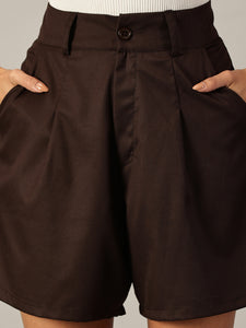 Coffee Brown Tailored Shorts