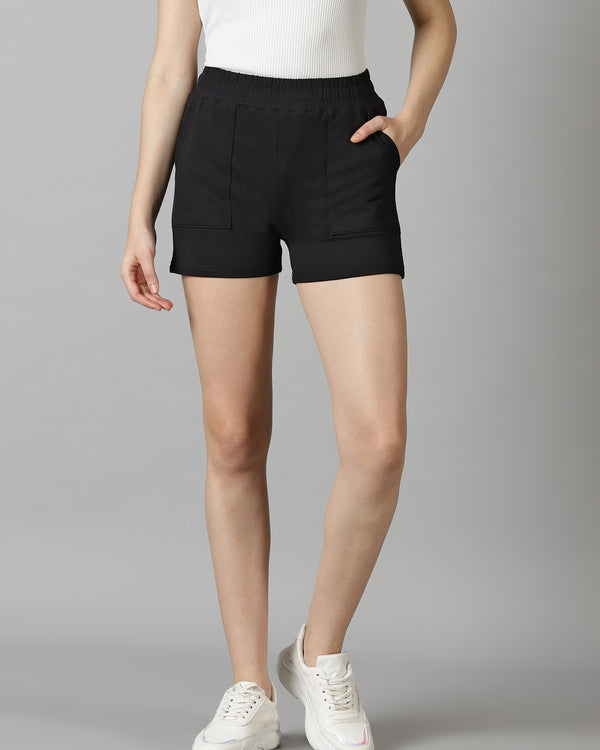 Bold Black Women's French Terry shorts