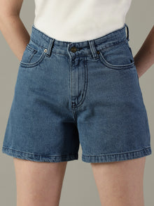 The All-Day High Waisted Denim shorts Mid wash