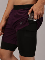 Load image into Gallery viewer, Dares Only Purple Amethyst Hybrid Run Shorts
