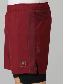 Dares Only Burgundy Hybrid Run Shorts
