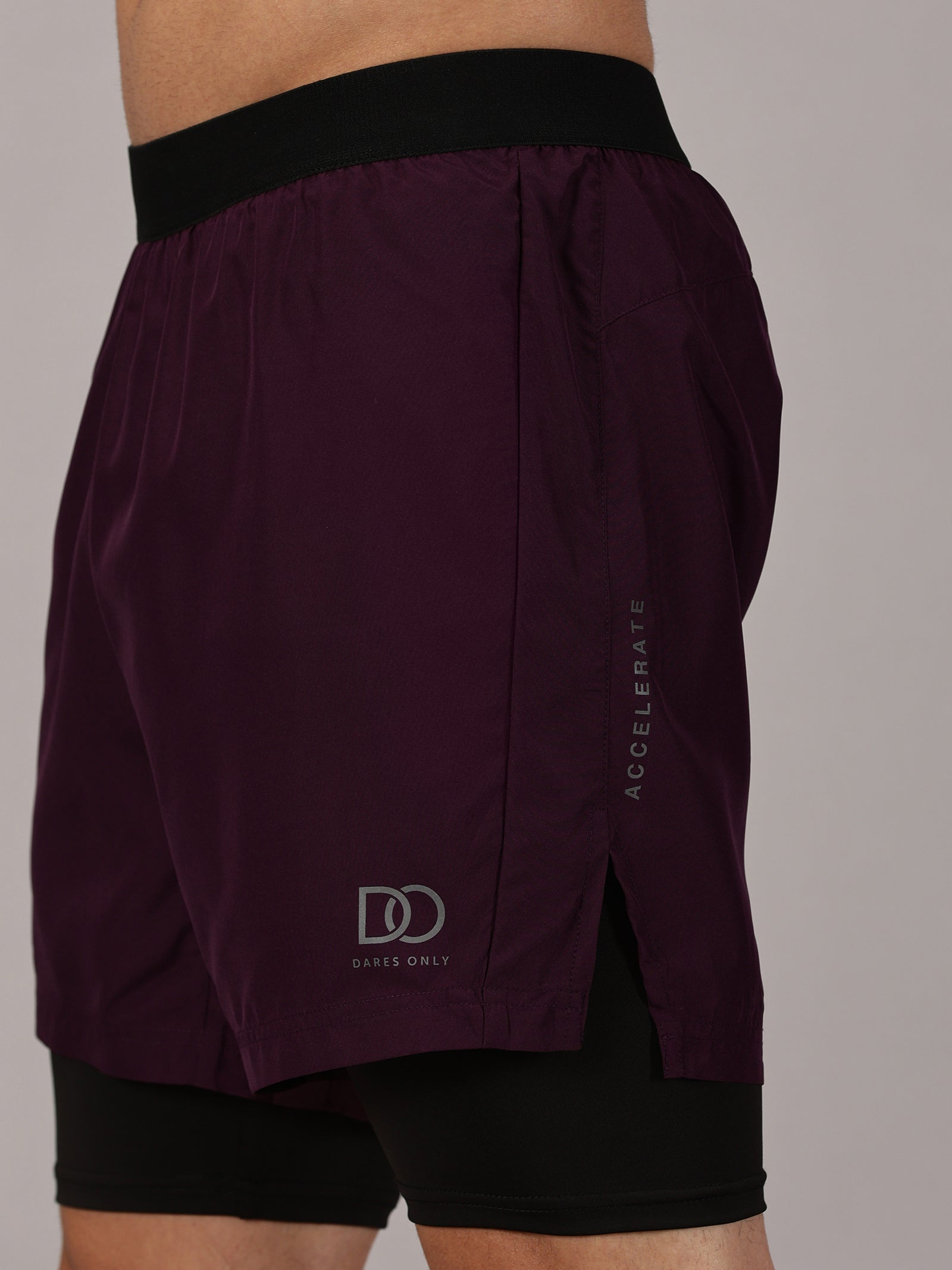 Dares Only Purple Amethyst Hybrid Run Shorts