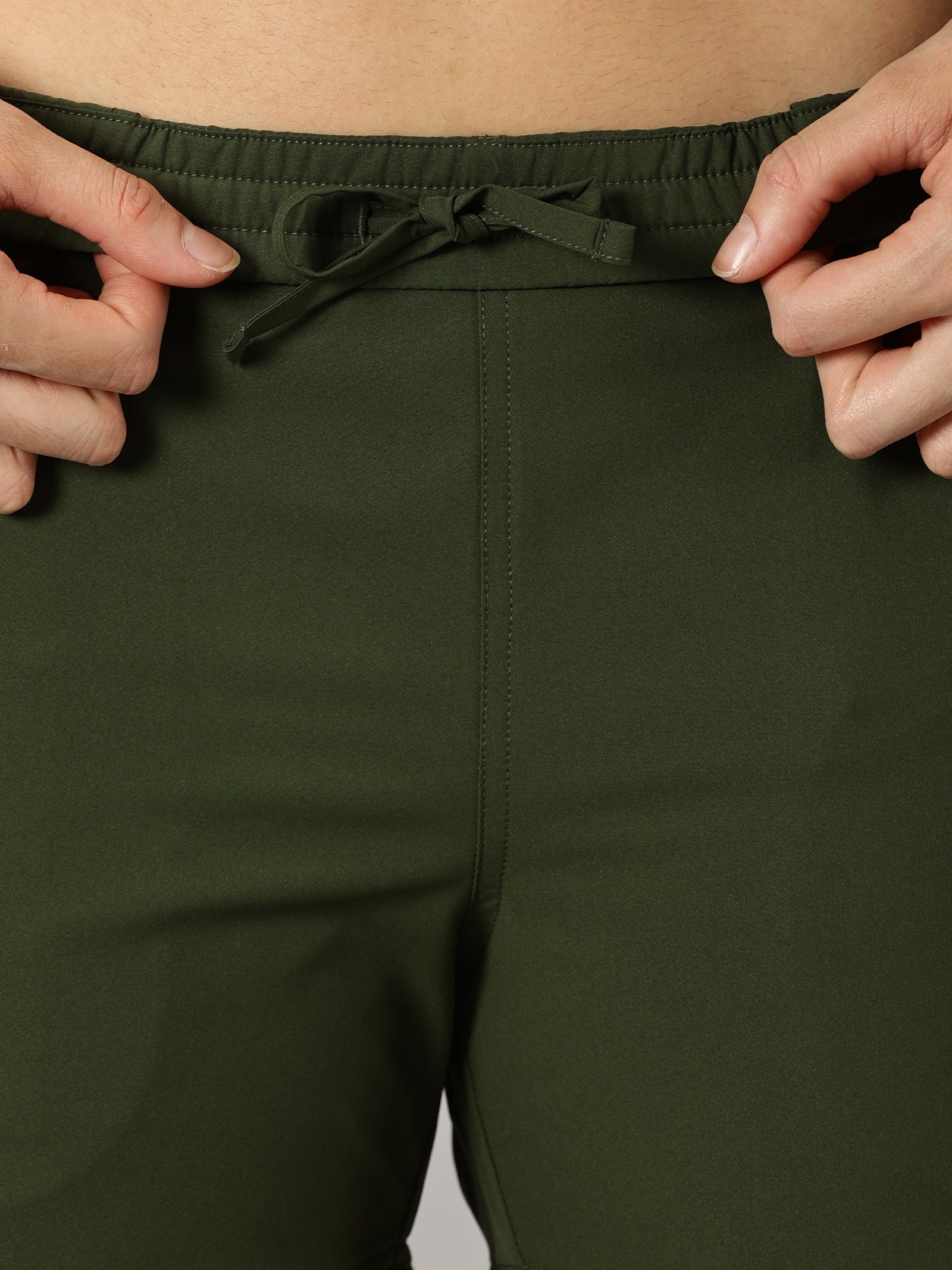 Convertible High-Rise Travel-Trek Pants - Olive Green