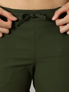Convertible High-Rise Travel-Trek Pants - Olive Green