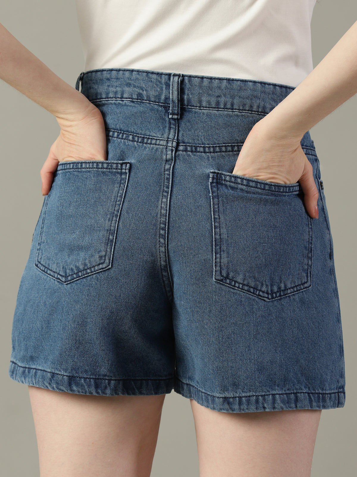 The All-Day High Waisted Denim shorts Mid wash