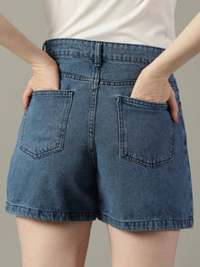 The All-Day High Waisted Denim shorts Mid wash