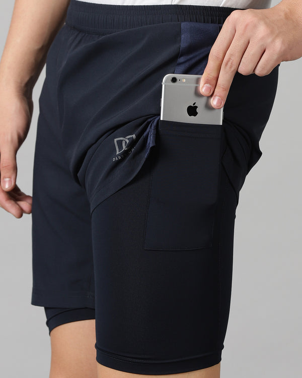 Dares Only Midnight Blue Hybrid Run Shorts