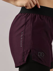 Purple Amethyst 2-in-1 Run Short