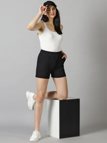 Bold Black Women's French Terry shorts