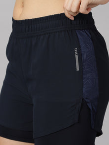 Midnight Blue 2-in-1 Run Short