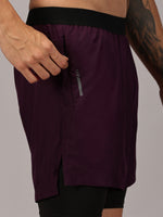 Load image into Gallery viewer, Dares Only Purple Amethyst Hybrid Run Shorts
