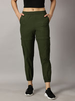 Load image into Gallery viewer, Convertible High-Rise Travel-Trek Pants - Olive Green
