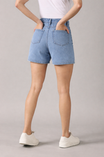 Load image into Gallery viewer, The All-Day High Waisted Denim shorts Mid wash (STRETCH)
