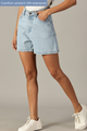 The All-Day High Waisted Denim shorts Light wash (STRETCH)