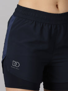 Midnight Blue 2-in-1 Run Short