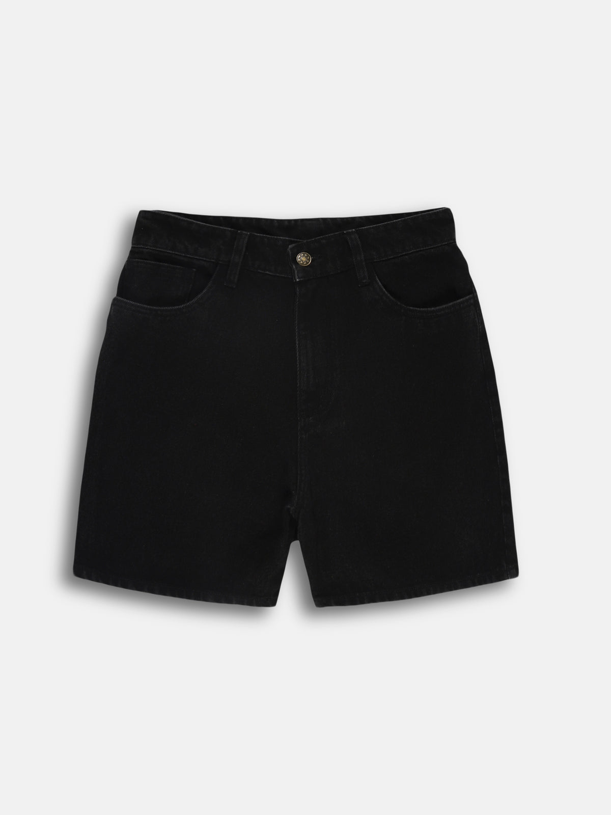 The All-Day High Waisted Denim shorts - Black