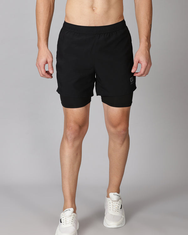Dares Only Black Hybrid Run Shorts
