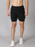 Load image into Gallery viewer, Dares Only Black Hybrid Run Shorts
