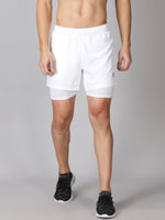 Load image into Gallery viewer, Dares Only Solid White Hybrid Run Shorts
