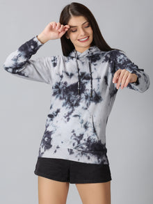 Grey & Black Tie-Dye Hoodie