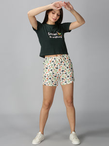 Toucan-Print Top & Shorts Set