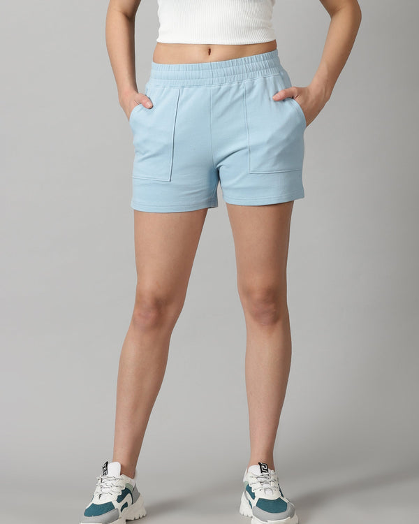 Pack of 2 French Terry shorts - Powder blue & Burgundy
