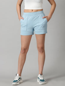 Pack of 2 French Terry shorts - Powder blue & Burgundy