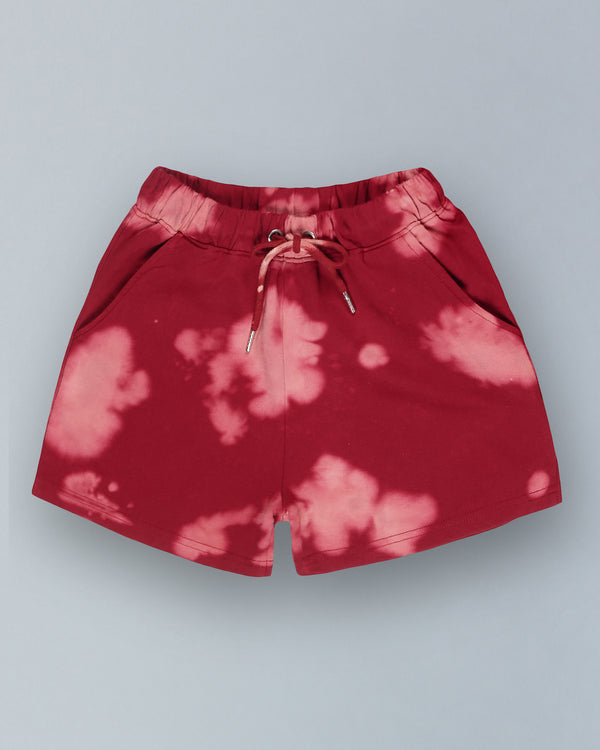 Burgundy Women's Tie-Dye Short