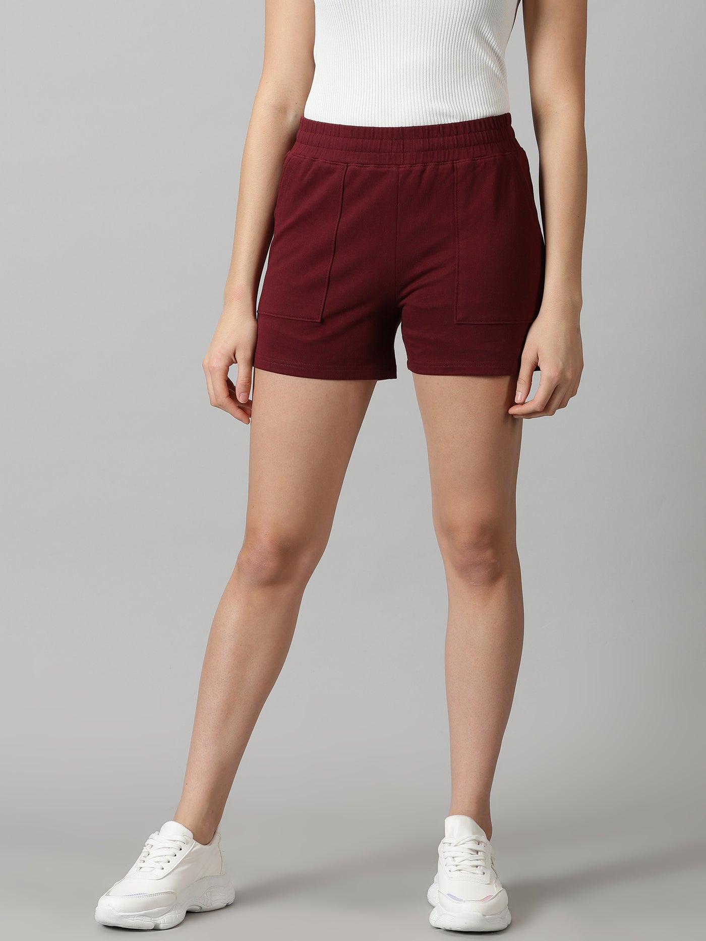 Pack of 2 French Terry shorts - Sage & Burgundy
