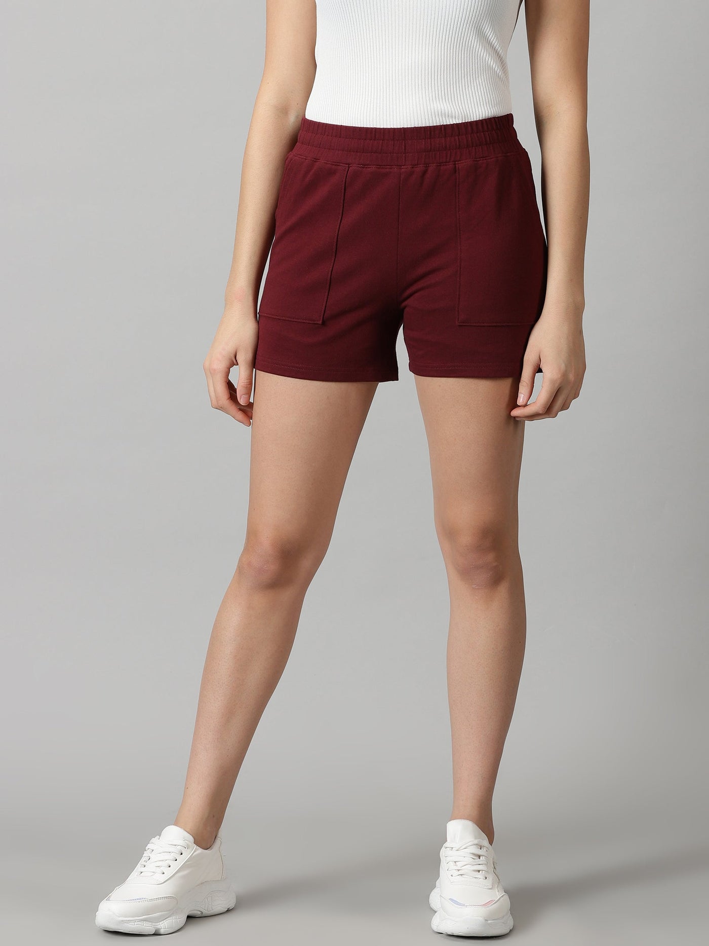 Pack of 2 French Terry shorts - Powder blue & Burgundy