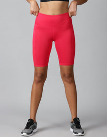 Cerise Pink cycling shorts with side pockets