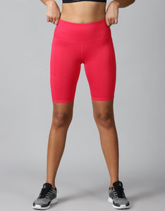 Cerise Pink cycling shorts with side pockets