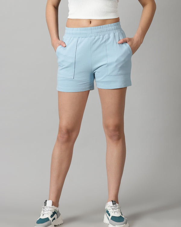 Powder Blue Women's French Terry shorts