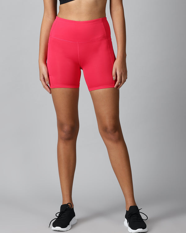 Cerise Pink training shorts with side pockets