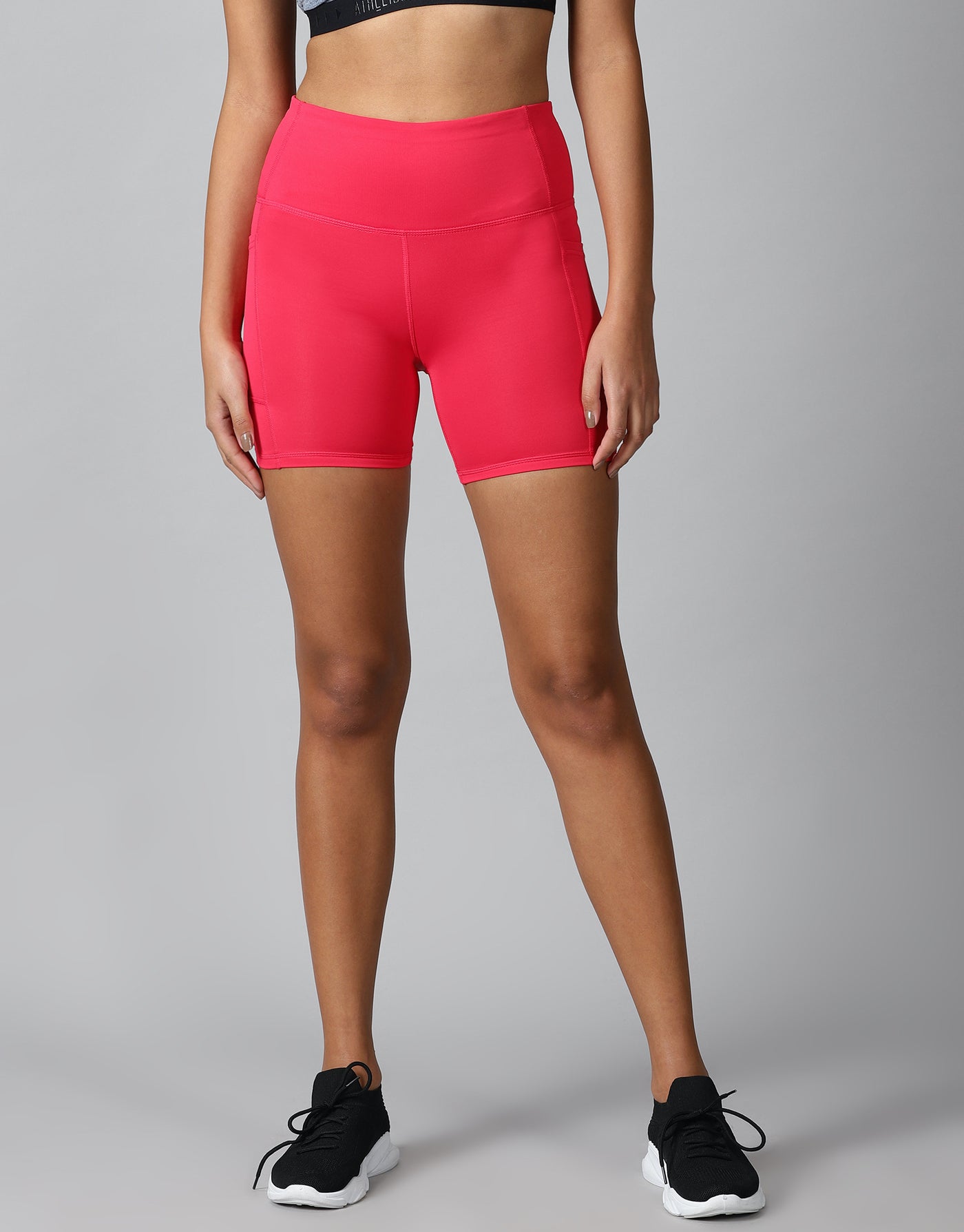 Cerise Pink training shorts with side pockets