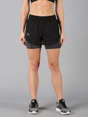 Black & Grey 2-in-1 Run Short