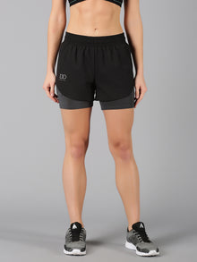 Black & Grey 2-in-1 Run Short