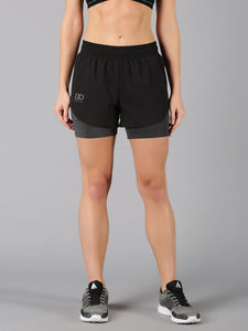Run Shorts Combo: Black and Red
