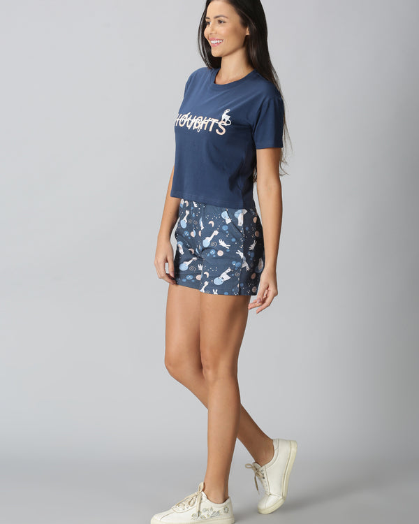 Happy thoughts - Navy shorts set