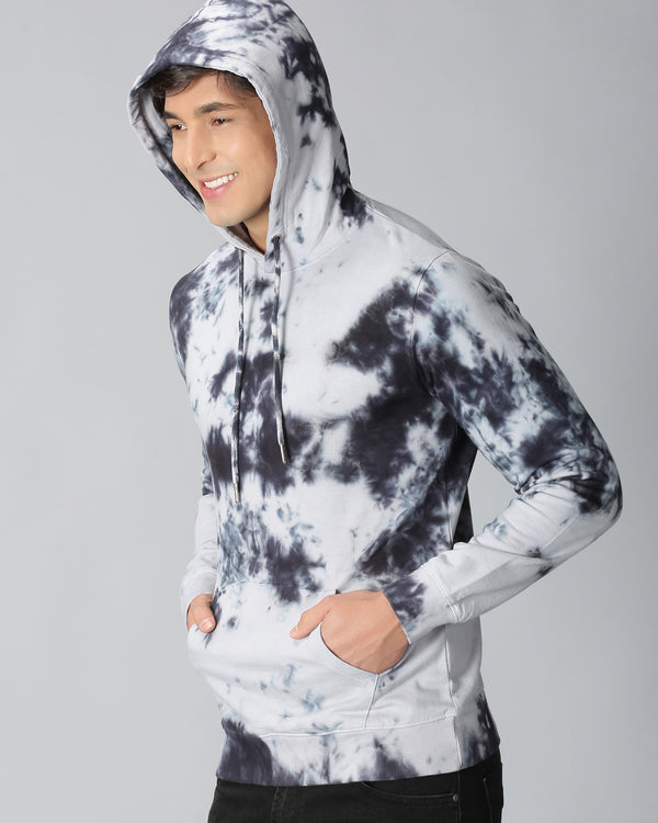 Black & Grey Tie-Dye Hoodie