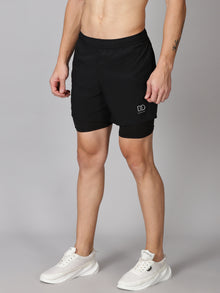 Dares Only Black Hybrid Run Shorts