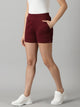 Burgundy Women's French Terry shorts