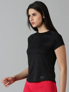 Form Fit Raglan sleeve black training T-shirt