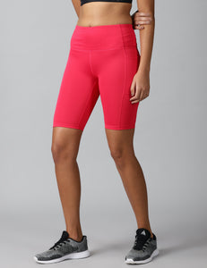 Cerise Pink cycling shorts with side pockets